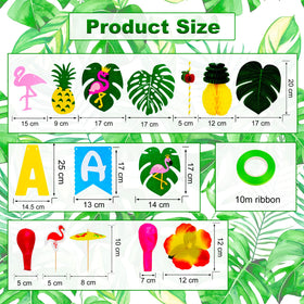 TOONEV 51x86 inch Hawaii tablecloth forming a bold tropical centerpiece