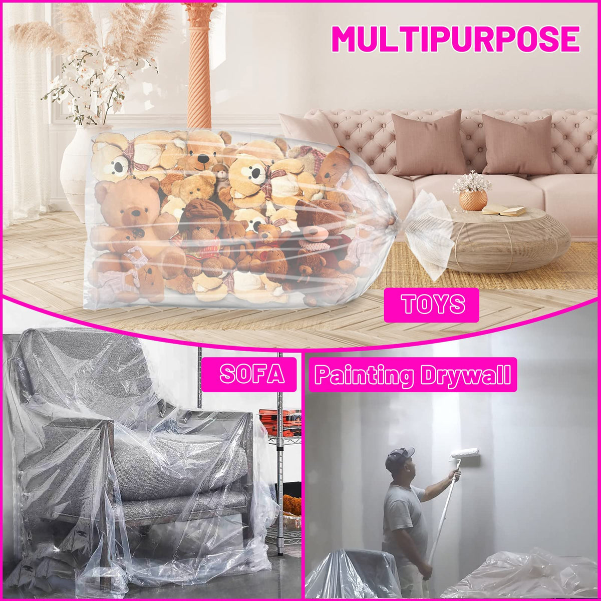 Toosci practical design transparent bag keeps inflated balloons organized during transit