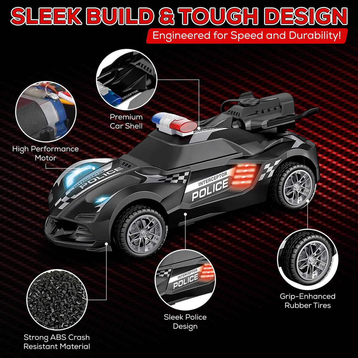 TOOTY TOY remote control car with anti-slip tires for all surfaces