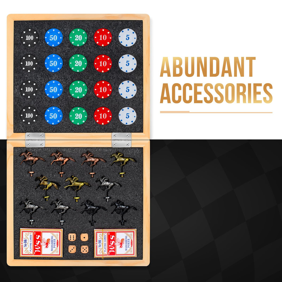 TooyBing cards-dice-chips set shown, signaling a complete game experience.
