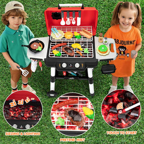 TooyBing grill playset features expandable side tables for prep.