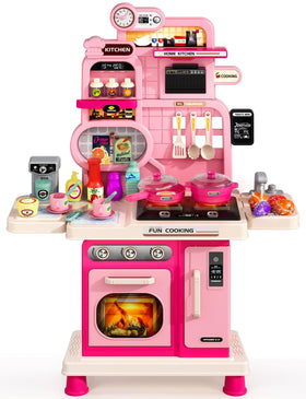 TooyBing Kids Kitchen Playset stove with lights for realistic pretend cooking.