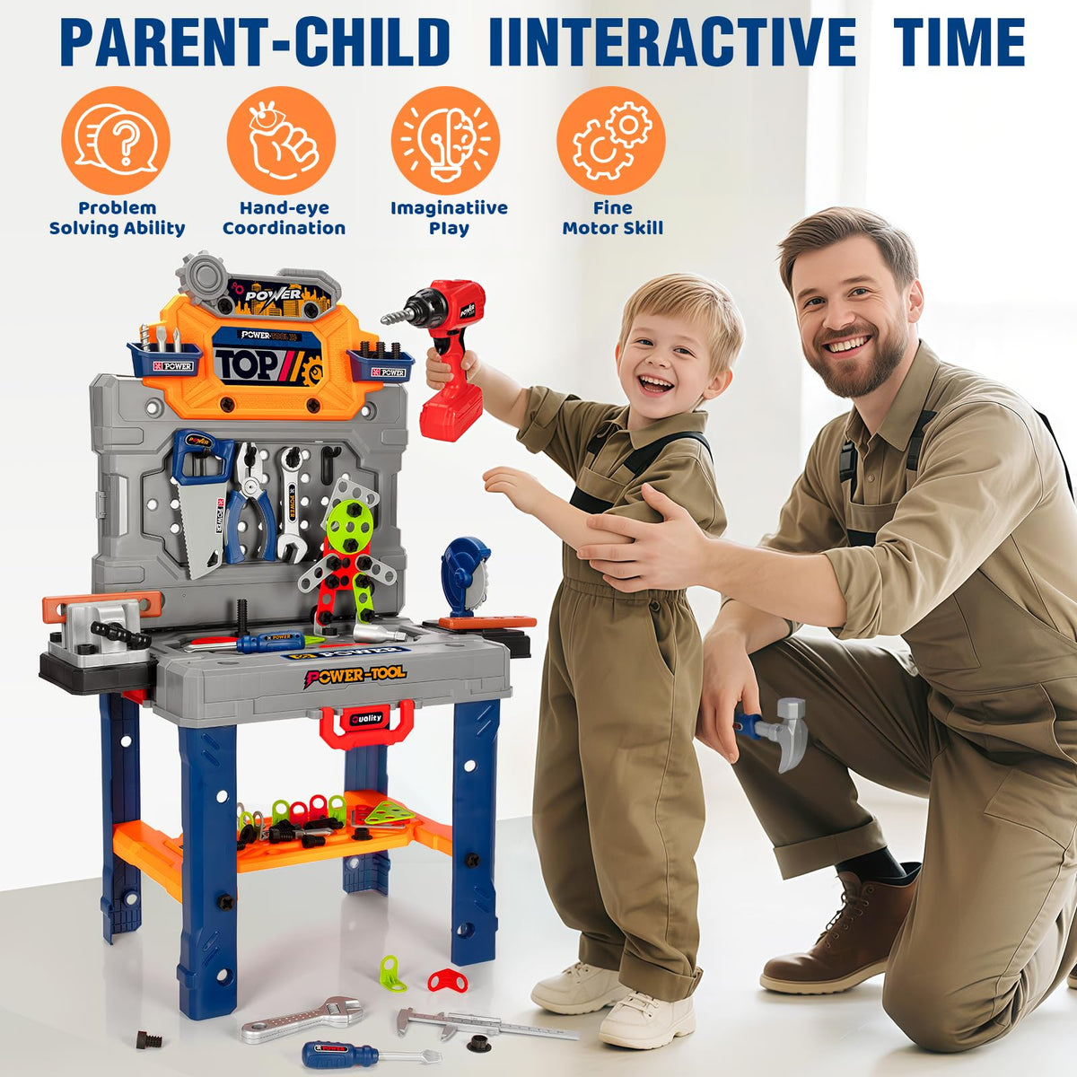 TooyBing Tool Bench playset offers safe, durable materials for young builders.