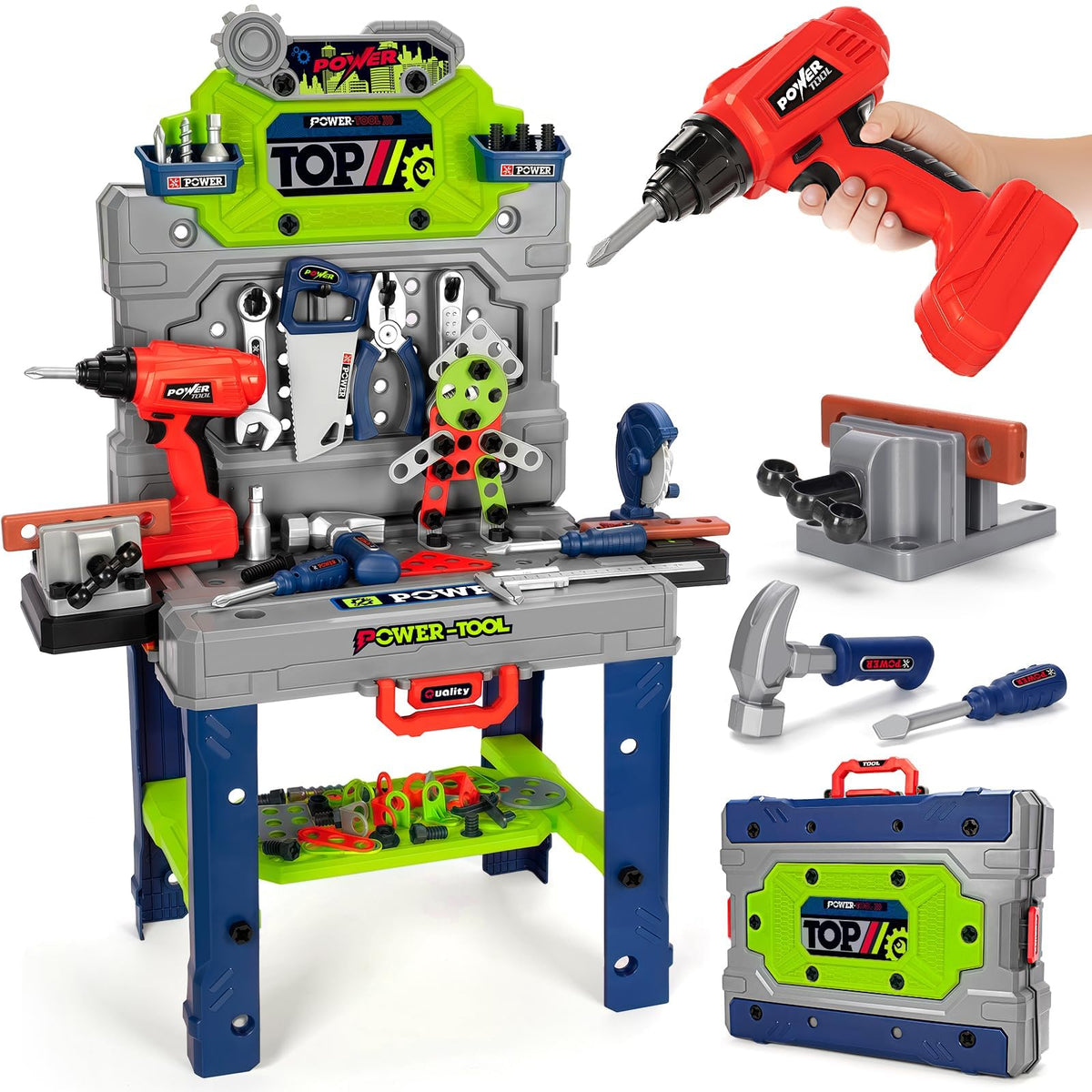 TooyBing kids tool bench electric drill for imaginative construction play