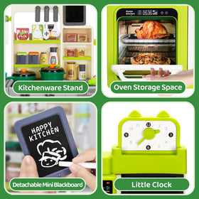 TooyBing refrigerator and oven storage elements help organize playtime.