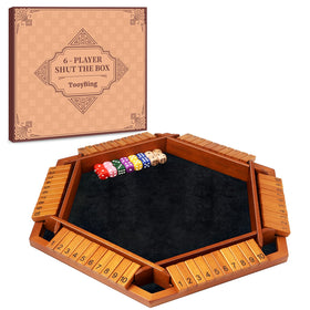 TooyBing Shut the Box six-player setup for family game night.