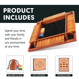 TooyBing Shut the Box dice set with 12 dice for quick rounds.