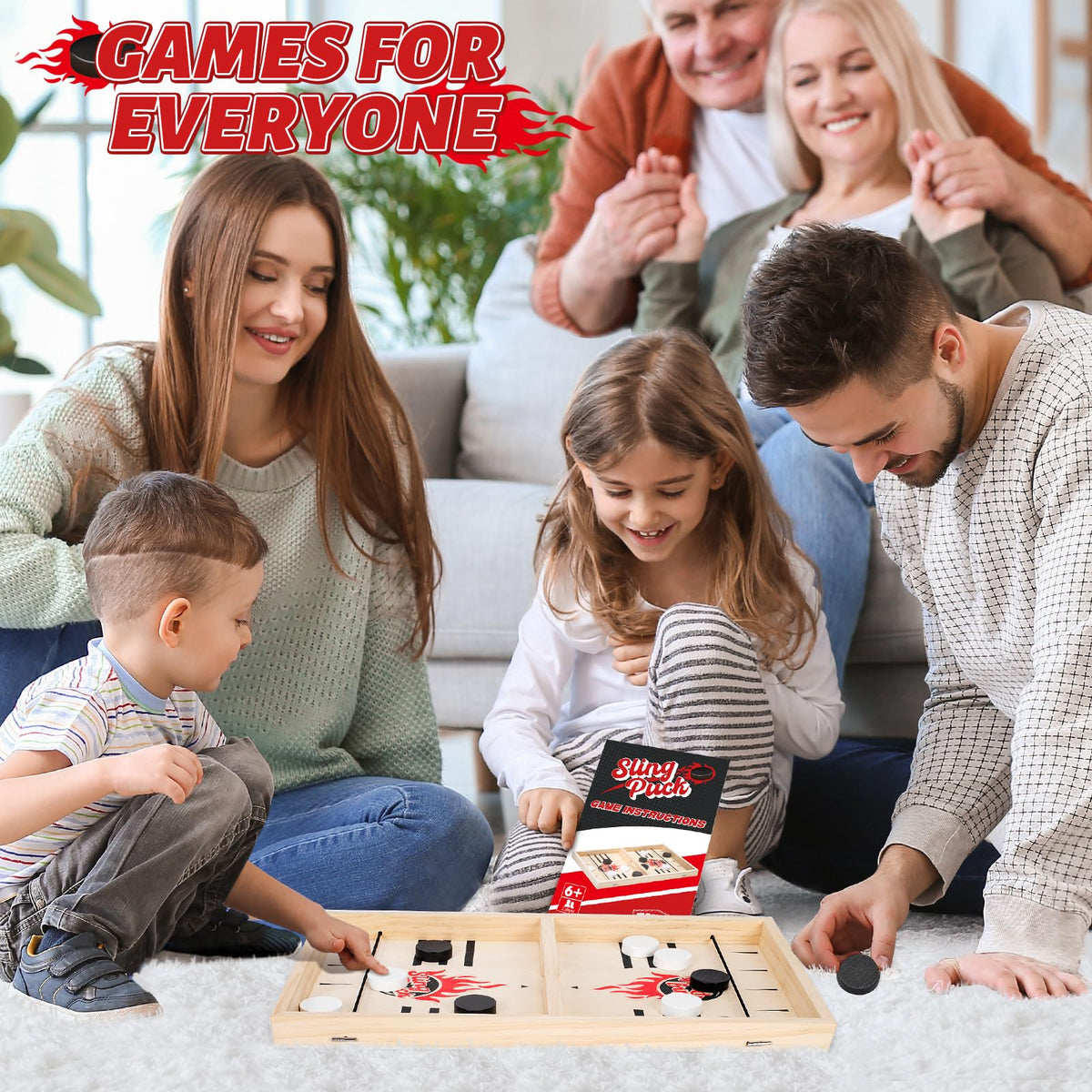 TooyBing set includes 10 pucks and 4 elastics for varied pace play.