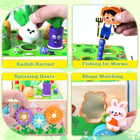 Tooysea boy farmer figure for role-play and worm-catching actions.