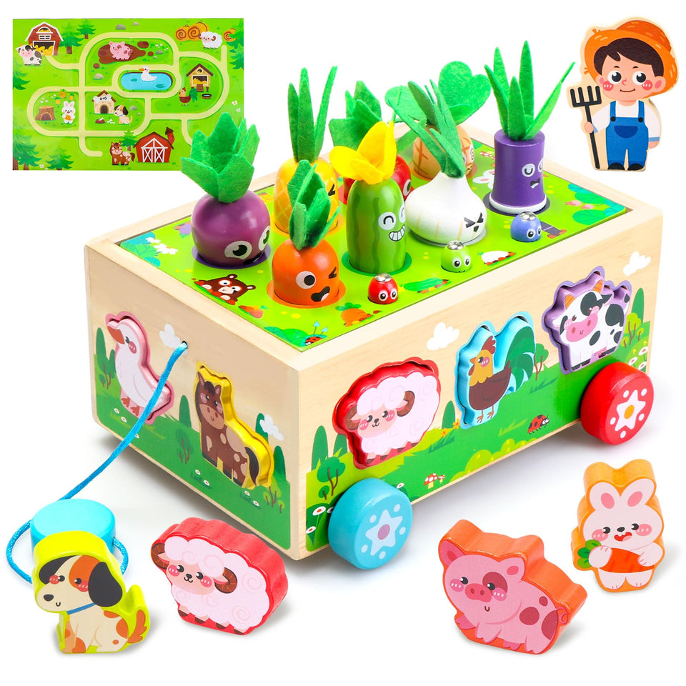 Tooysea Montessori wooden farm map for imaginative play and mapping skills.