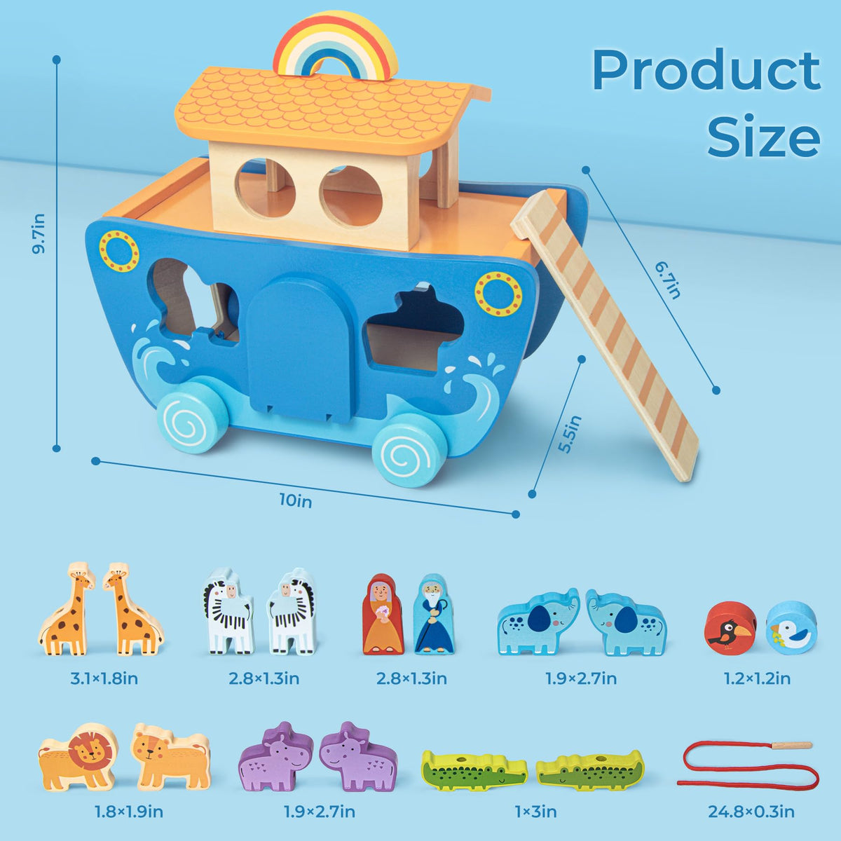 Tooysea Noah's Ark toy boarding ladder for entry and pretend travel