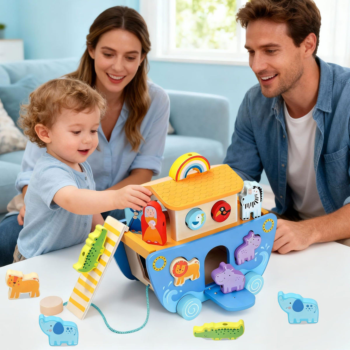 Tooysea Noah's Ark toy made with non-toxic paint and rounded edges for safety