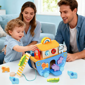 Tooysea Noah's Ark toy made with non-toxic paint and rounded edges for safety