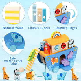 Tooysea Noah's Ark toy rainbow and birds stimulate cognitive storytelling play