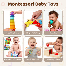Tooysea object permanence box with ball supports early problem-solving and hand-eye coordination.