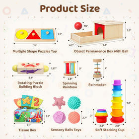 Tooysea spinning rainbow toy engages visual tracking and cause-and-effect play.