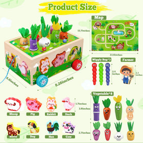 Tooysea wooden vegetables for color matching and fine motor play.