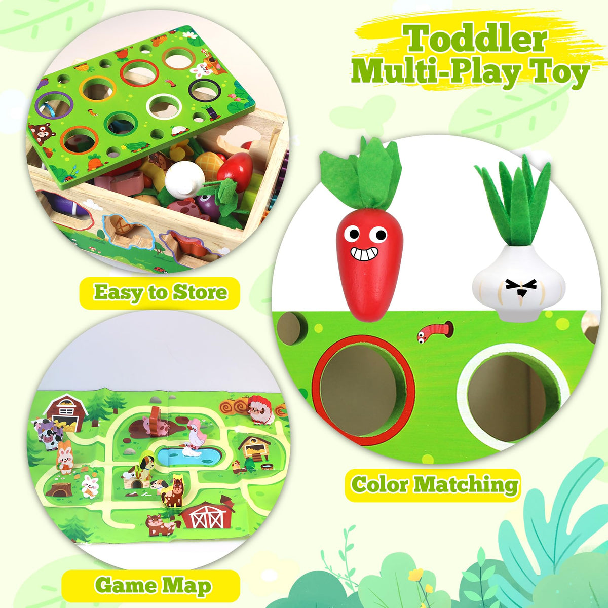 Tooysea wooden worms for gripping and counting during play.