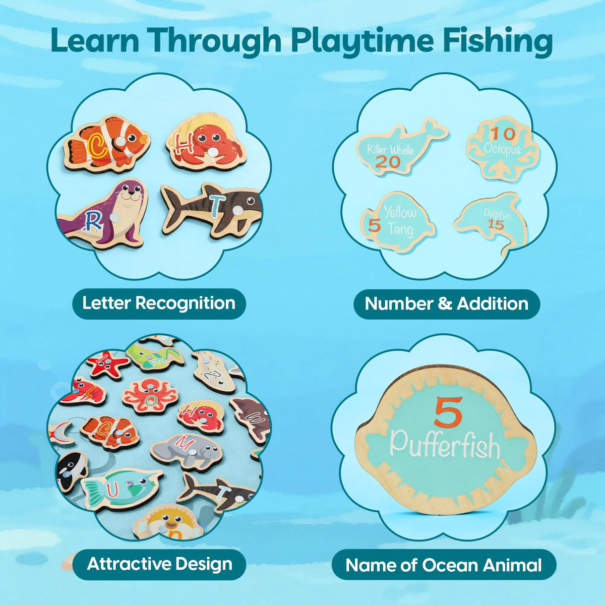 Top Bright alphabet and counting focus fosters early literacy through pretend play