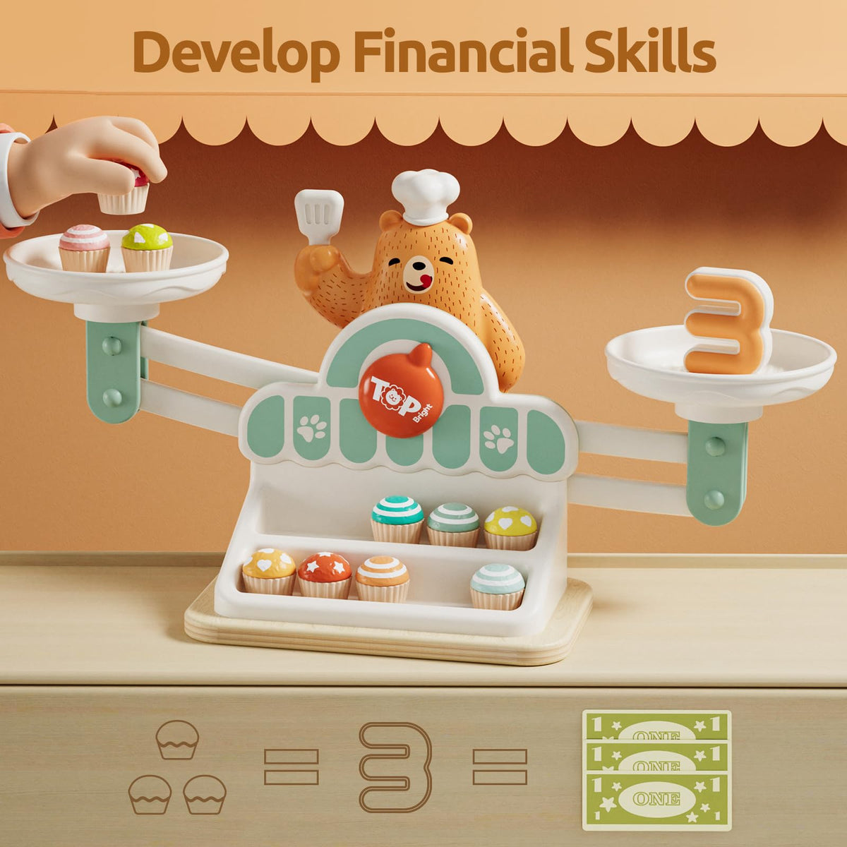 TOP BRIGHT Balance Math Game cake weights for hands-on math exploration