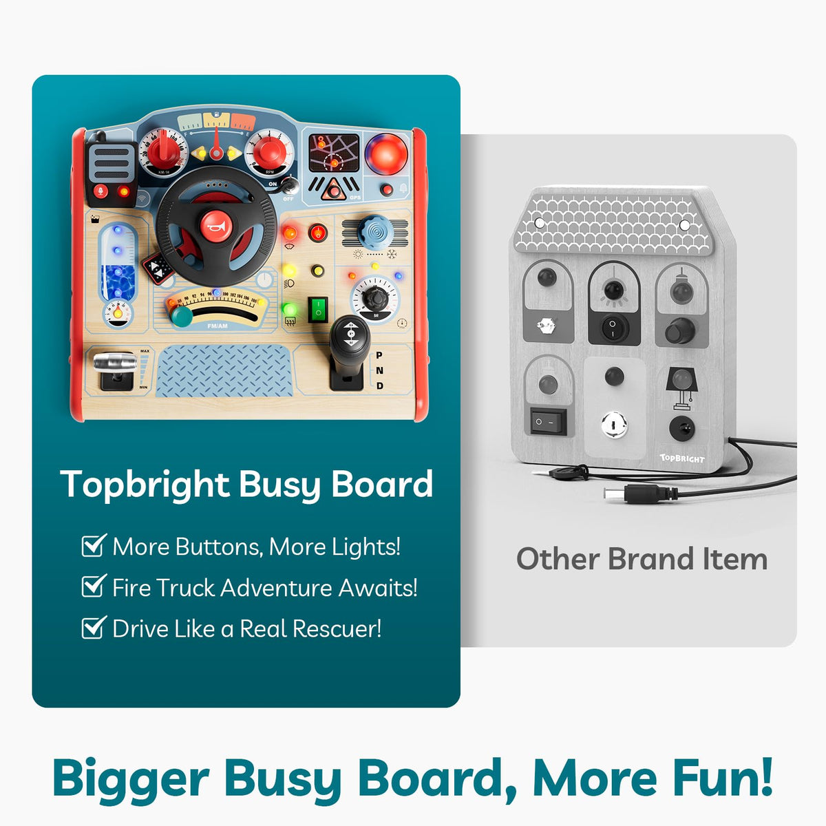 Top Bright Busy Board oversized buttons for quick engagement