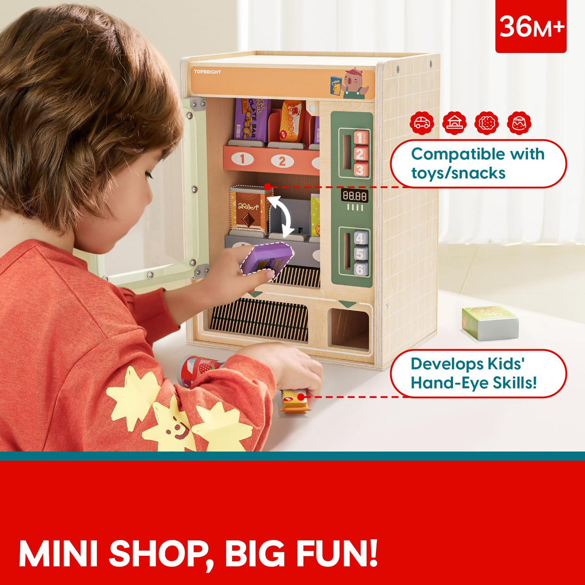 Top Bright coin drop feature enhances early math and counting in pretend play