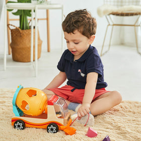 TOP BRIGHT push-pull cart with driver encourages active play.