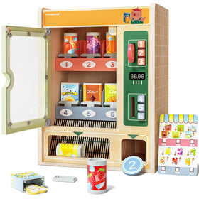 Top Bright vending machine play set promotes imaginative shopping play with wooden design