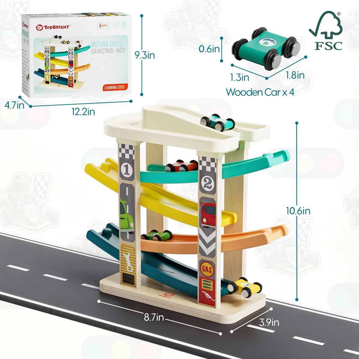 TOP BRIGHT car garage playset supports open ended play and organization