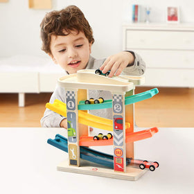 TOP BRIGHT wooden car ramp scene encourages fine motor skills and sequencing