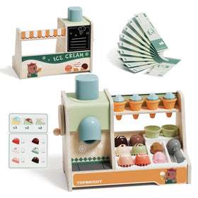 Top Bright wooden ice cream scooper supports precise hand movements during pretend serving.