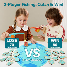 Top Bright wooden magnetic poles enable safe casting for toddlers