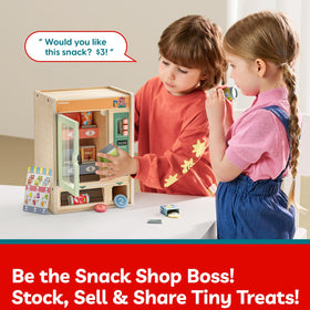 Top Bright wooden snack packs support realistic pretend grocery experiences