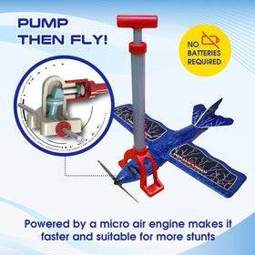 Top Secret Toys Aero Storm pump-powered launch enables battery-free propulsion.