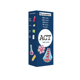 TOP STUDENTS ACT flash cards spread showing math and science topics for efficient review.