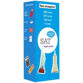 TOP STUDENTS SAT flash cards front cover, a complete SAT prep kit for students