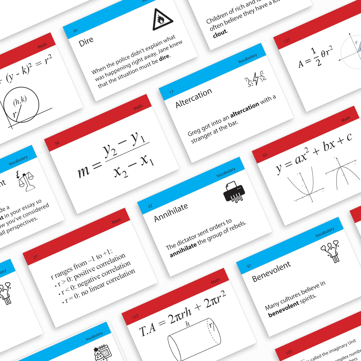TOP STUDENTS SAT math flash cards support formula practice