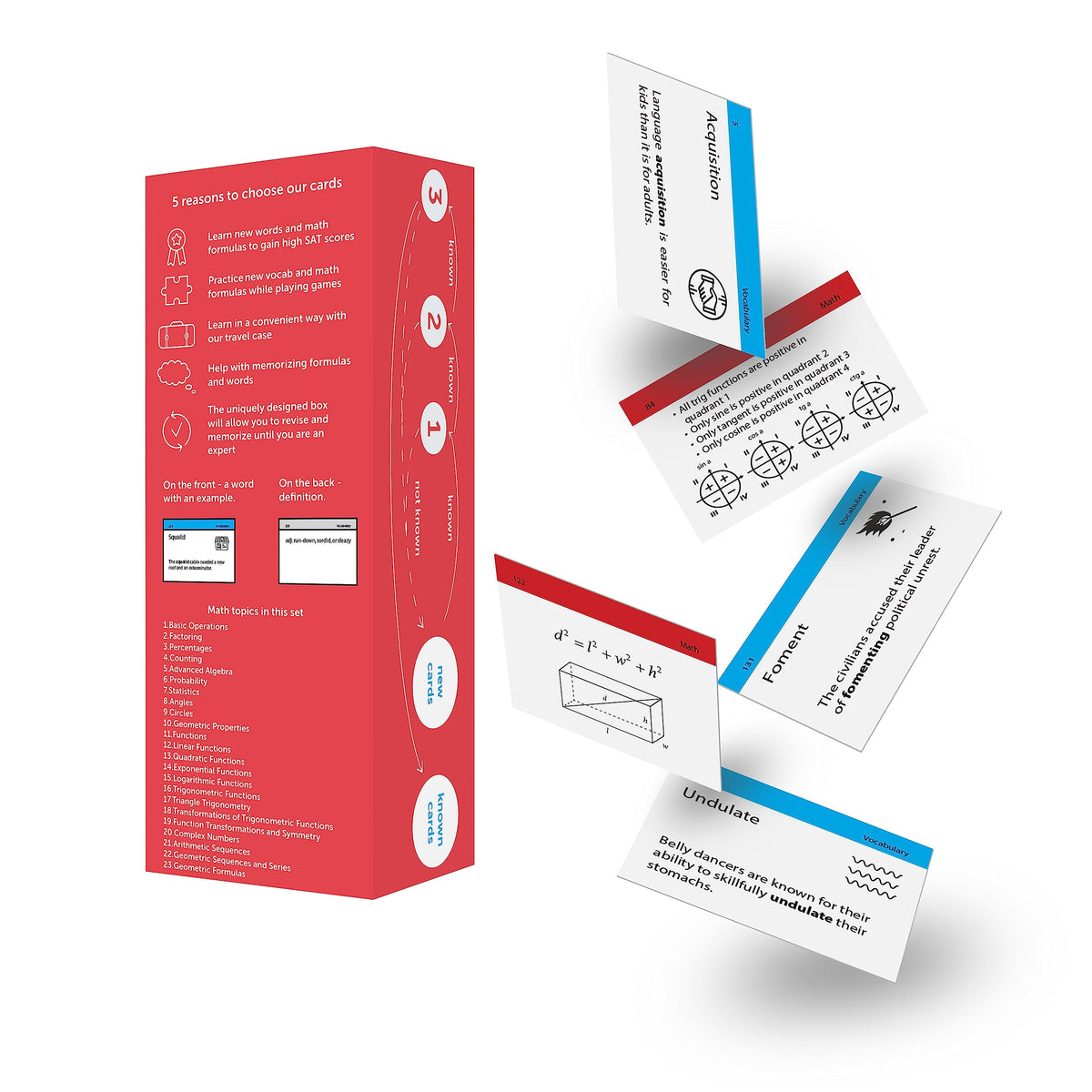 TOP STUDENTS SAT vocabulary flash cards aid quick word recall