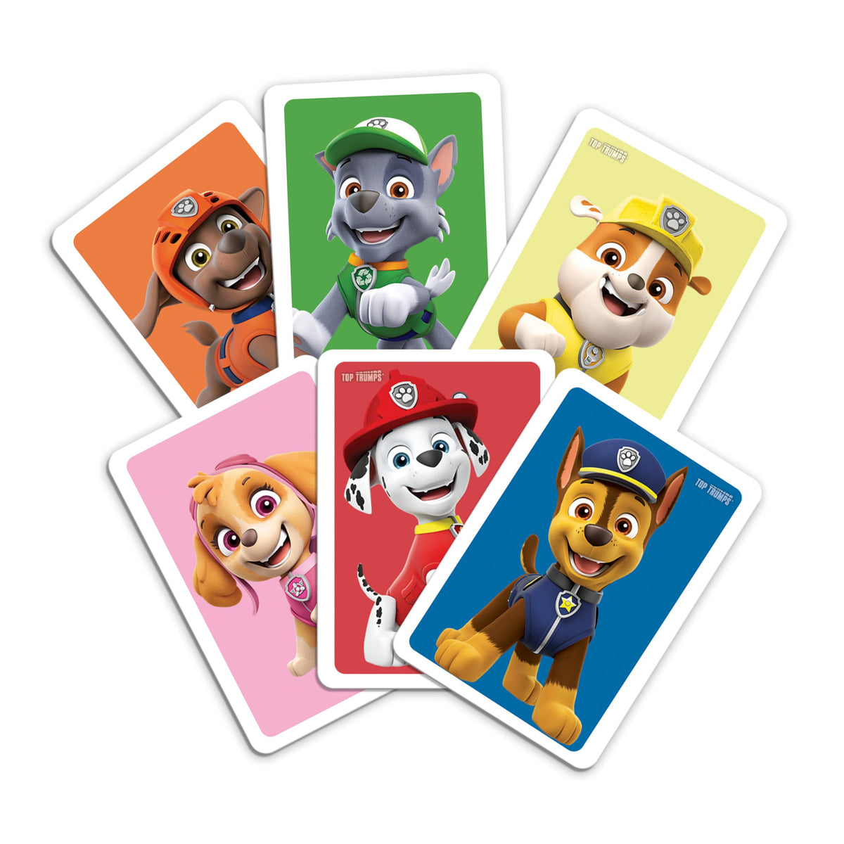 Top Trumps Paw Patrol cubes and characters for quick memory matching.