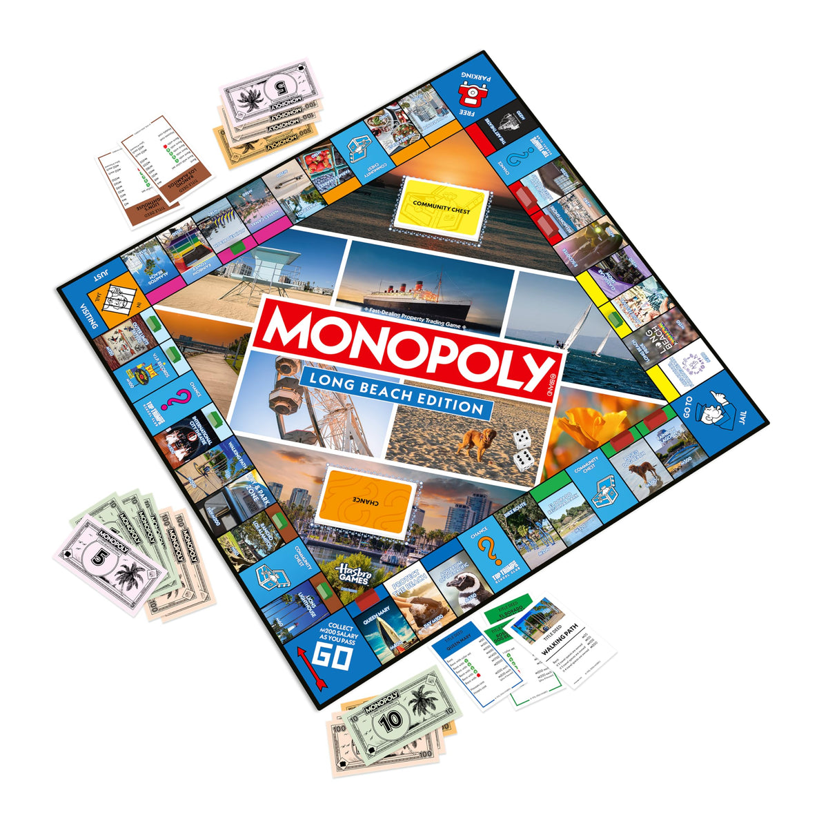 Top Trumps Monopoly Long Beach board for family game nights and coastal fun