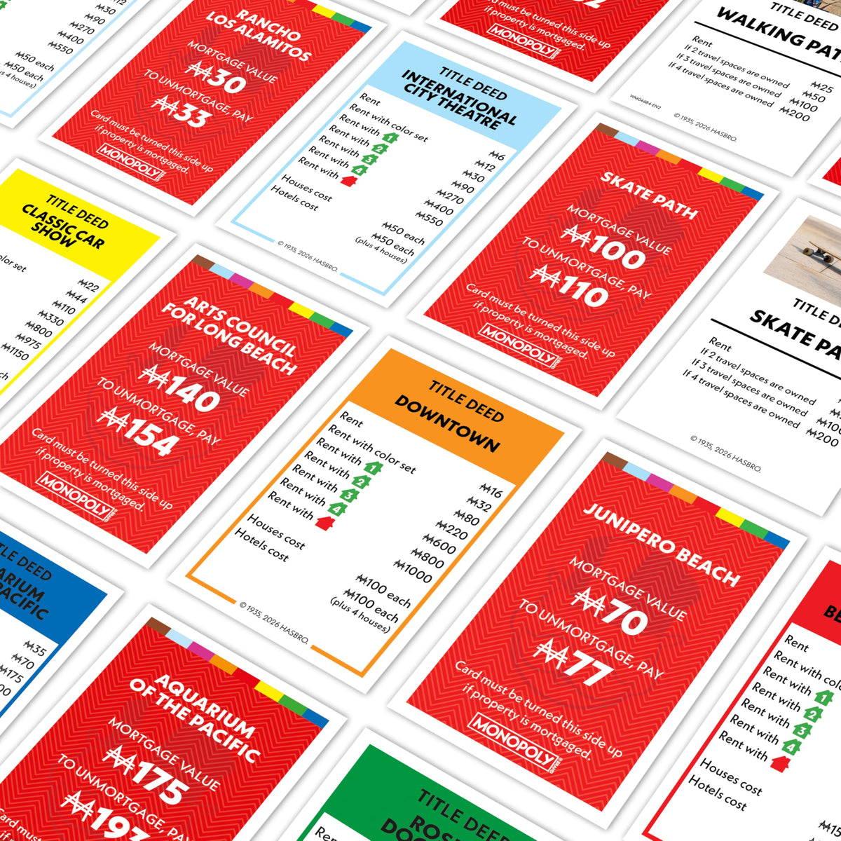 Top Trumps Monopoly Long Beach money pack ideal for engaging negotiations