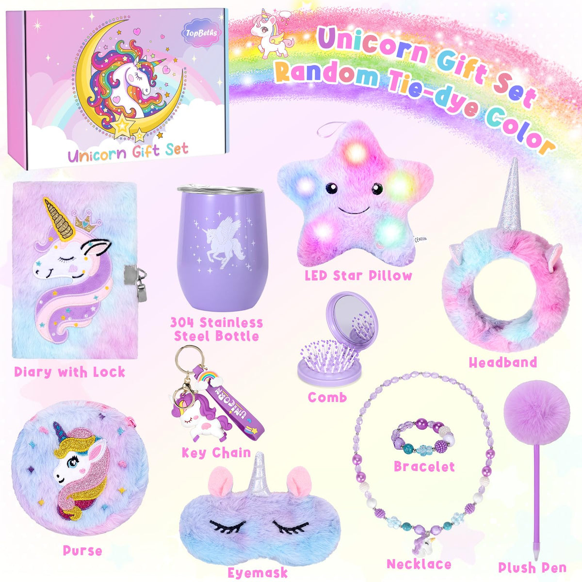TopBeths unicorn LED star pillow lights softly to soothe nighttime moments.