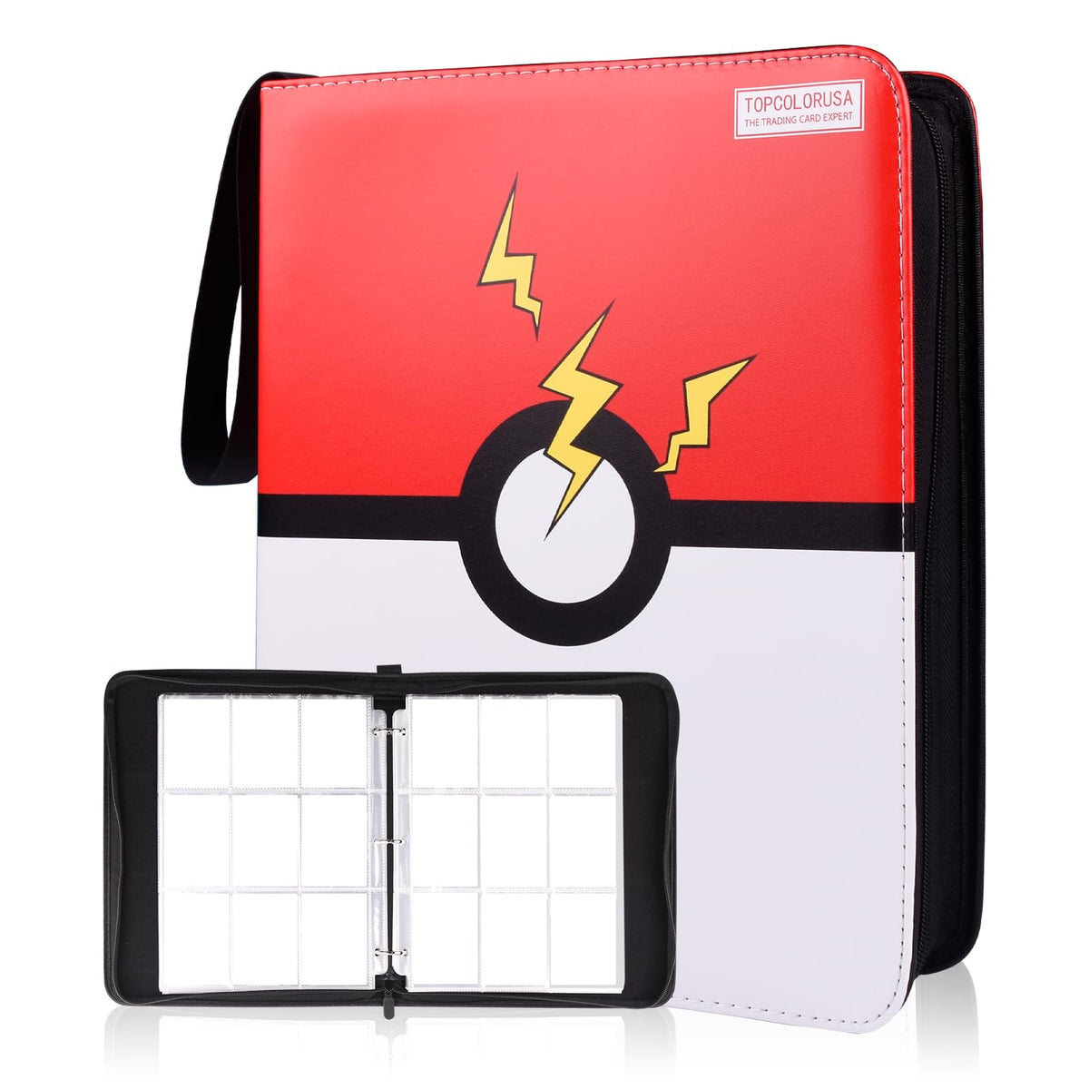 Topcolorusa 1800-card binder cover with premium PU leather protection for collectors.