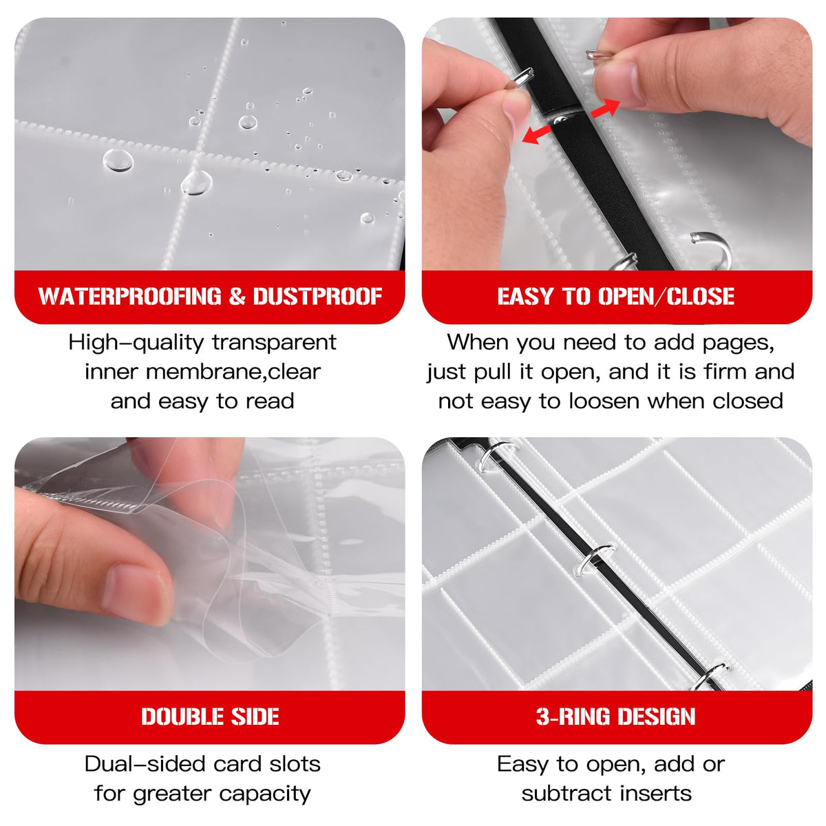 Topcolorusa 9-pocket grid fits sleeved cards for extra protection.