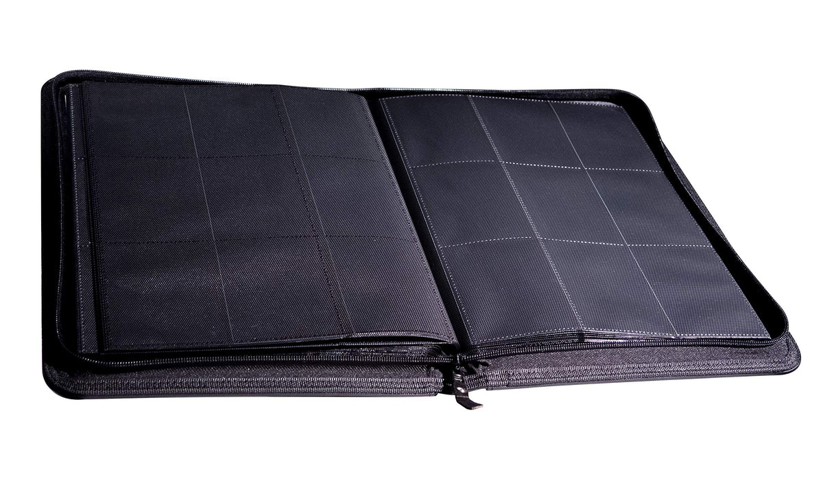 TopDeck 500 Card Ringless Zip Binder Pro shows 9-pocket pages for orderly storage.