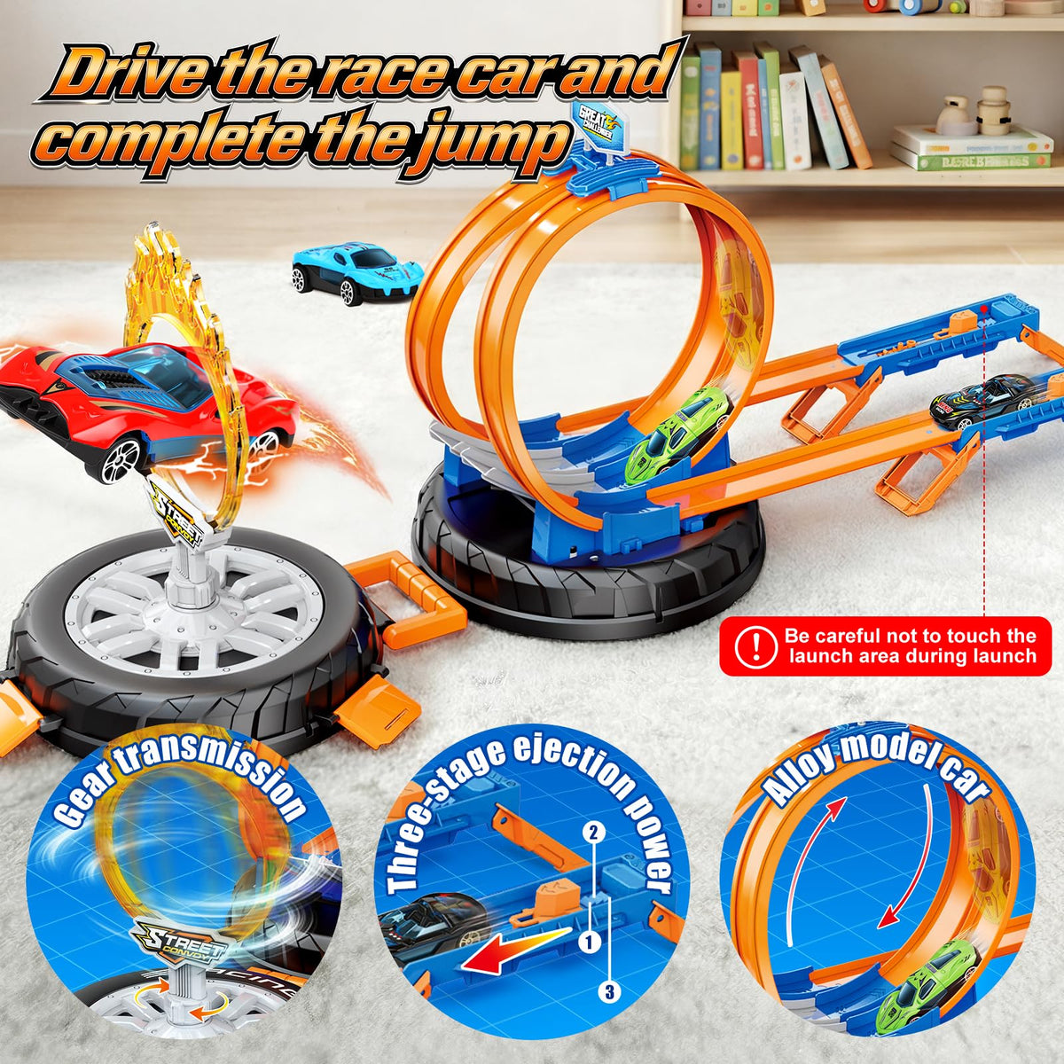 Topfresh fire-ring stunt for dramatic racing moments