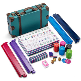 Topmahjing tiles with 12 zodiac designs add unique table accents during play.