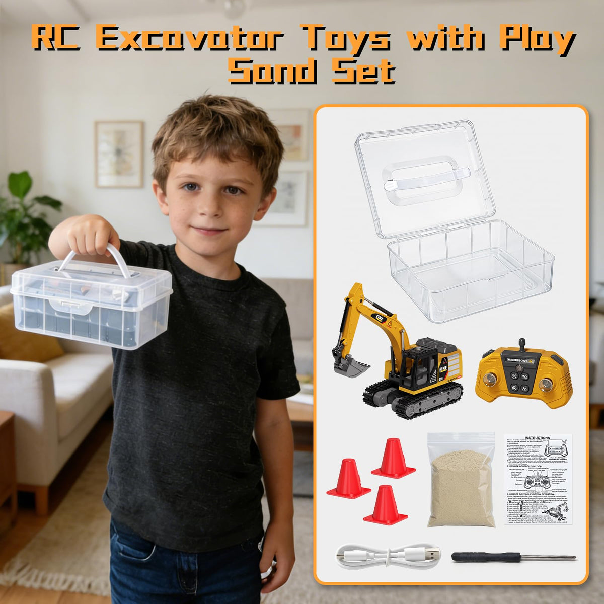 TOPMVP mini RC excavator makes a gift for kids and hobbyists.