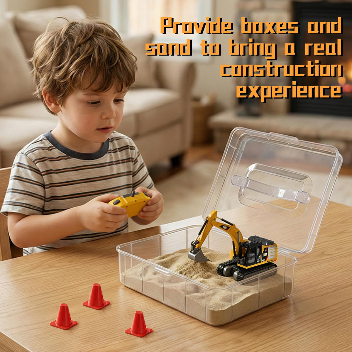 TOPMVP excavator lights and sounds enhance realistic digging experiences.
