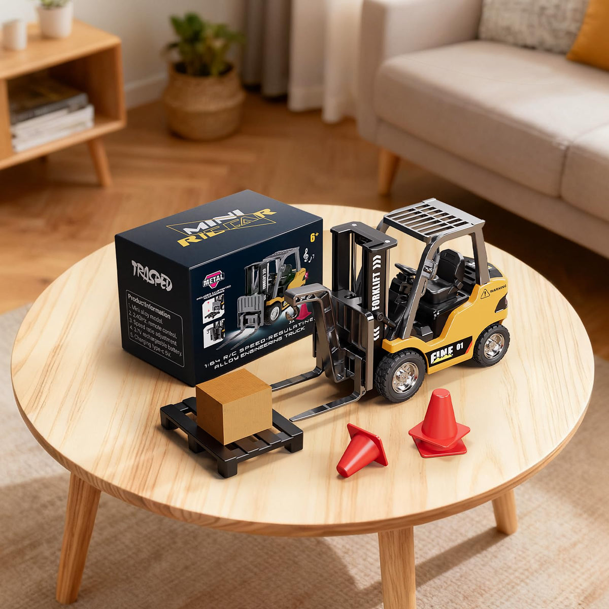 TOPMVP mini RC forklift toy gift packaging ideal for birthdays